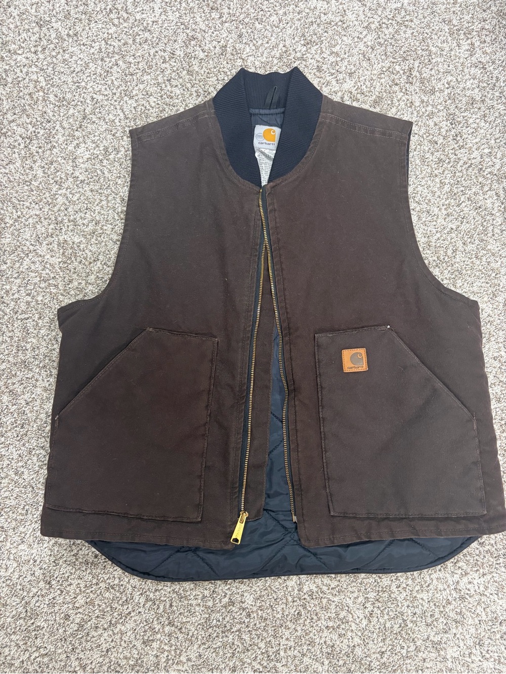 Vintage Carhartt Men's Brown Vest